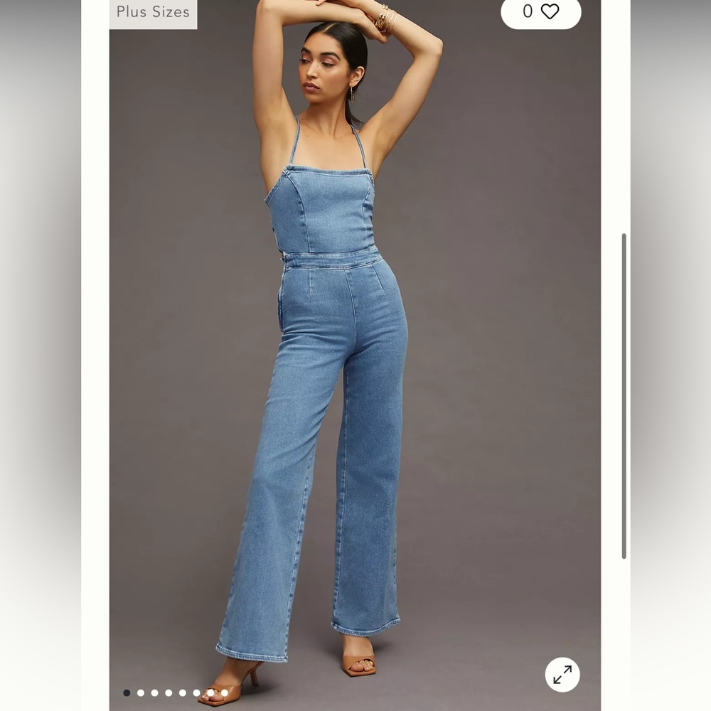 Good American Denim Tie Back Jumpsuit